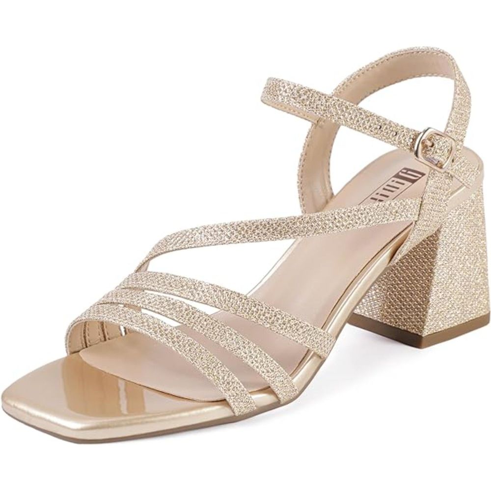 Women Chunky Block Heels Square Toe Low Heels Wedding Prom Bride Bridal Heel